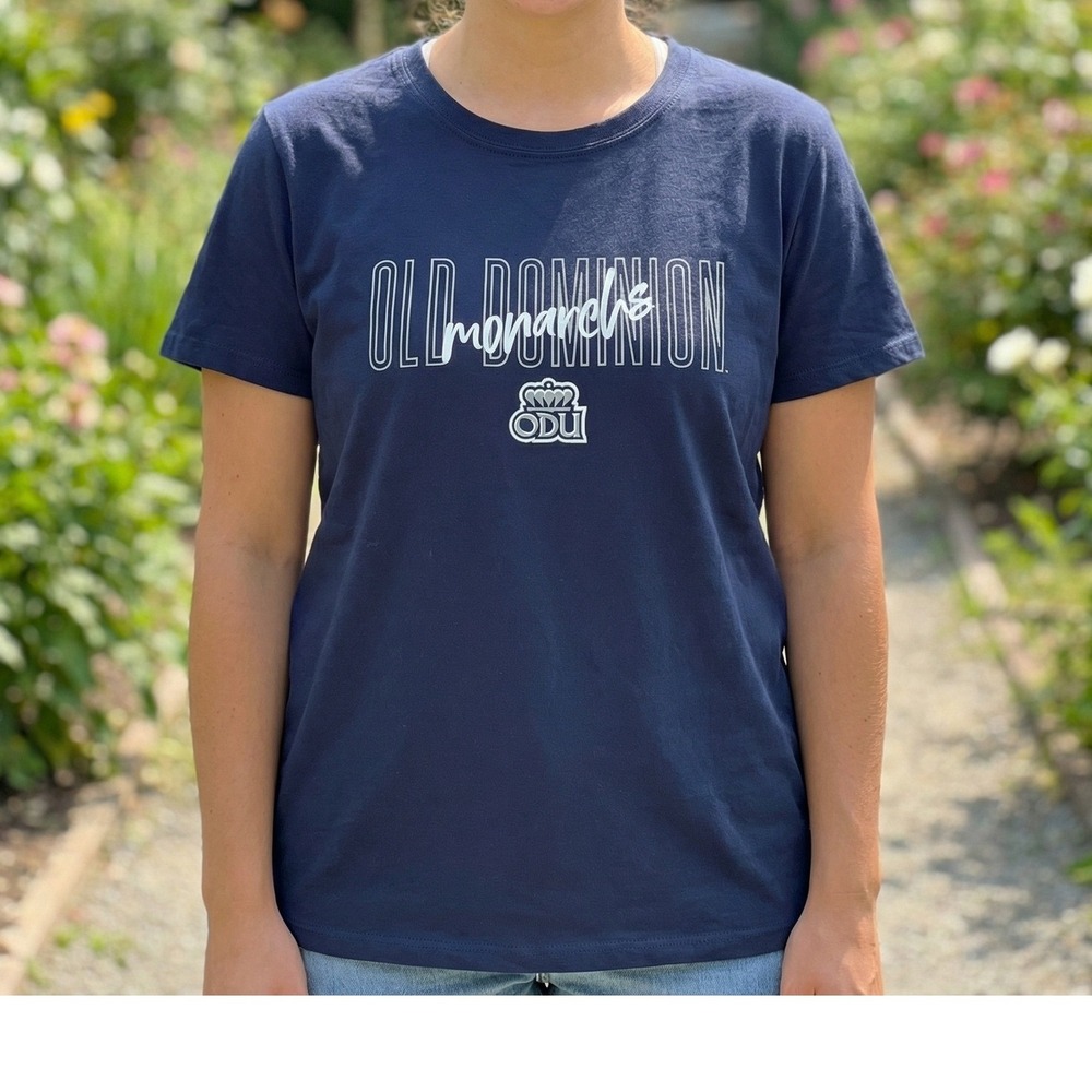 Rivalry Threads Old Dominion Monarchs ODU Navy Blue Graphic T-Shirt Womens